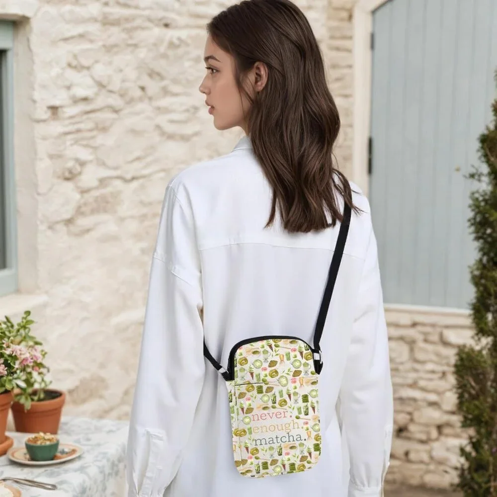 Matcha Lover Gift Crossbody Bag Canvas Compact Organizer Travel